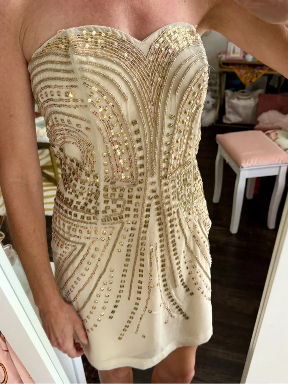 gold vegas dress Vegas Gold Column Short Bridesmaid Dress Online Sweetheart Homecoming Dress(BM332N)  – DaisyFormals-Bridesmaid and Formal Dresses in 59+ Colors